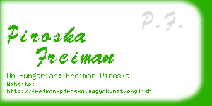 piroska freiman business card